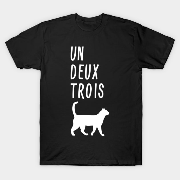 Un Deux Trois Cat Shirt Funny French Teacher Gift T-Shirt by Kamarn Latin